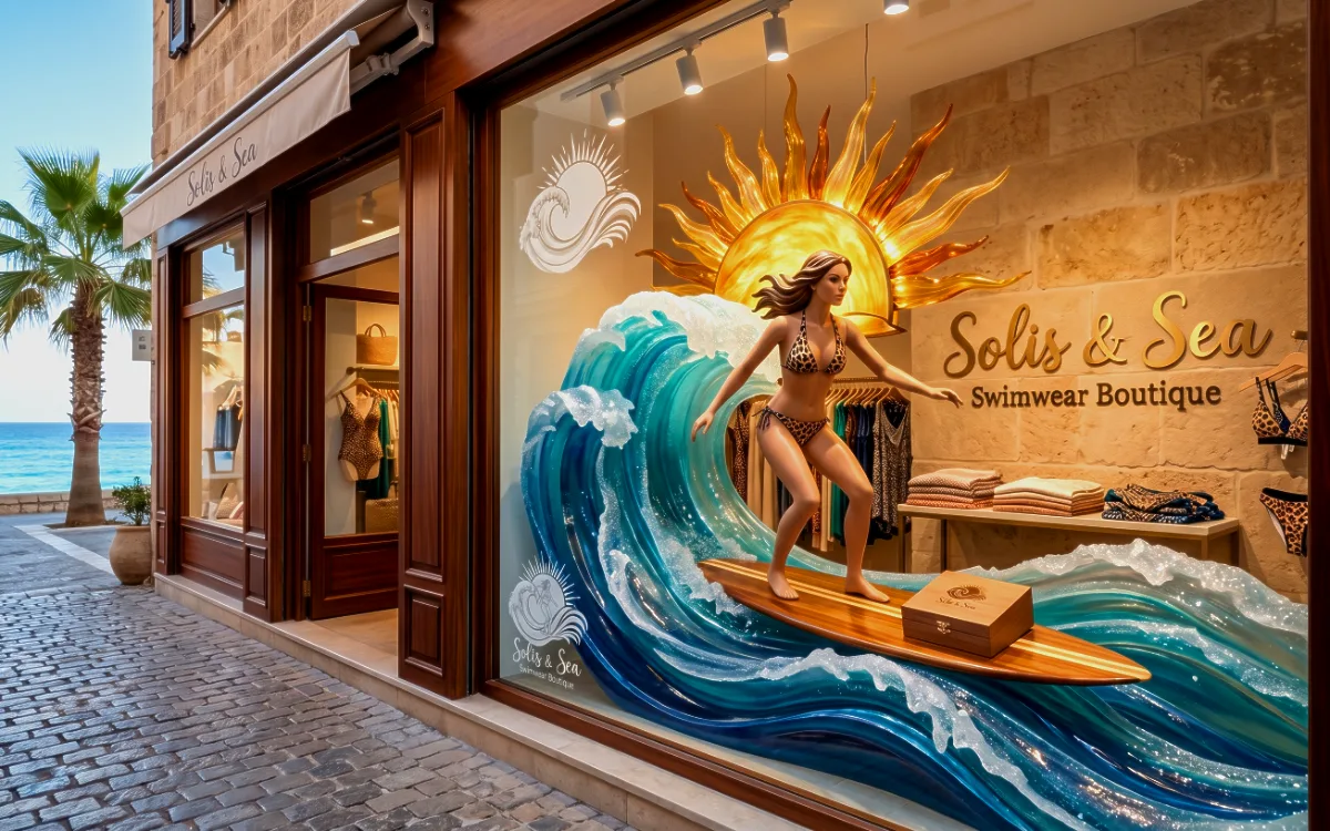 Solis & Sea | בגד ים שלם ארכיטקטוני בשילוב ניאון וכסף מתכתי - דגם נקסוס – תמונה 5